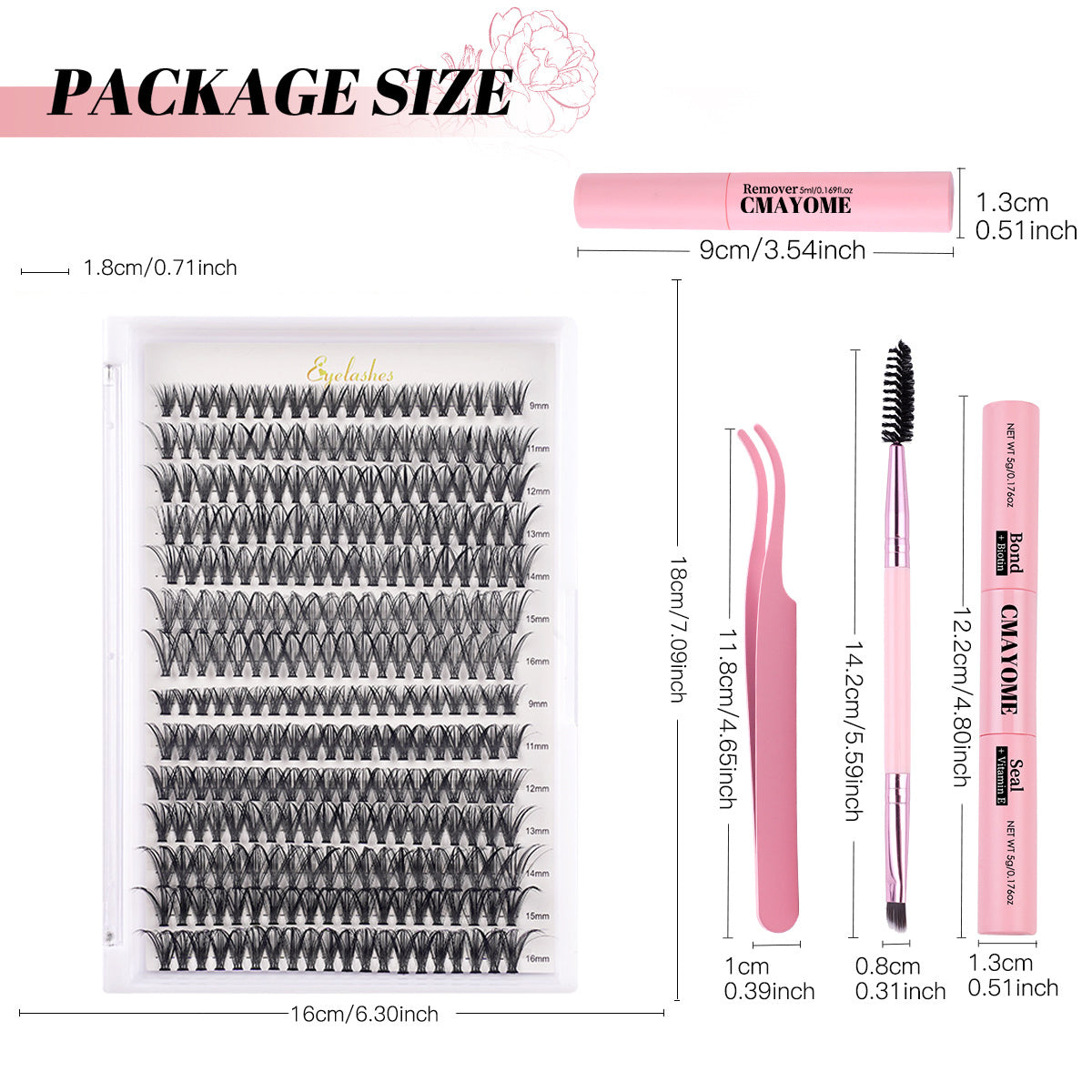 DIY Wimpern Extensions Kit – 280er Cluster – Ansicht 4