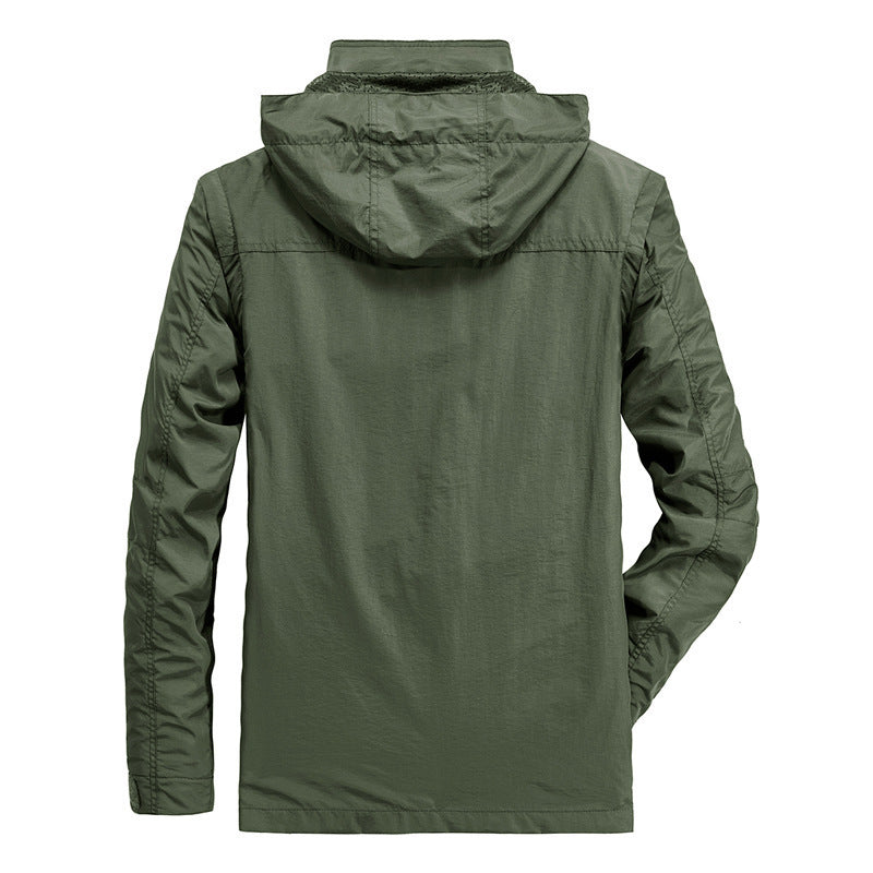 Weite Outdoor-Jacke mit Hut
