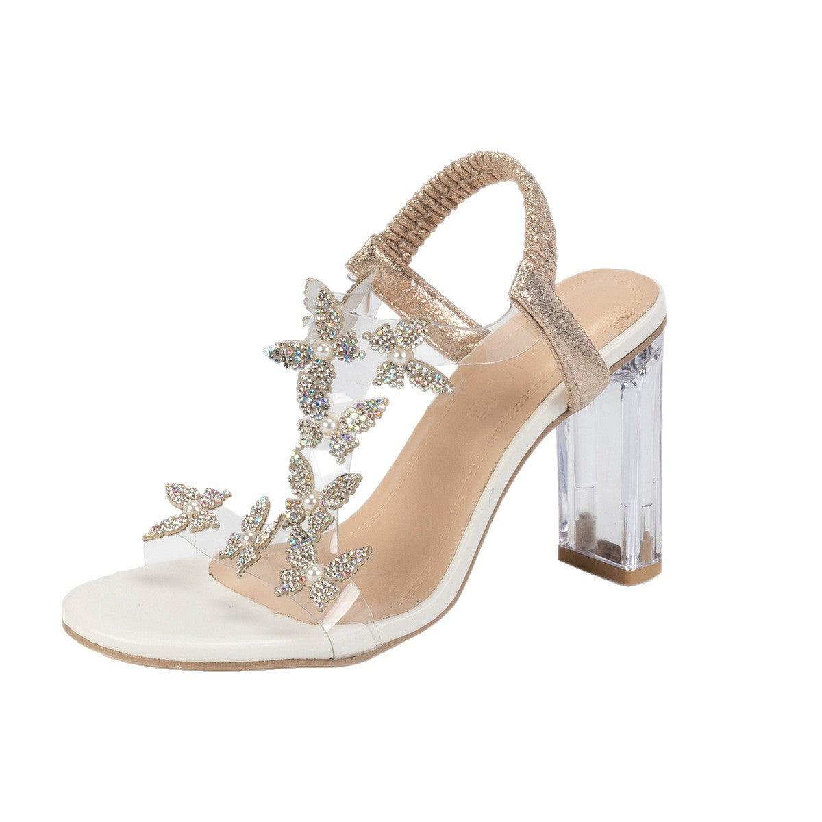 Crystal-Heeled Ultra-High Heel Sandalen