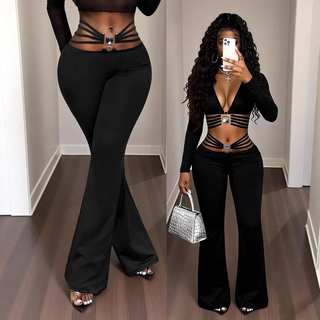 High-Waist Flared Pants mit Bauchkontrolle