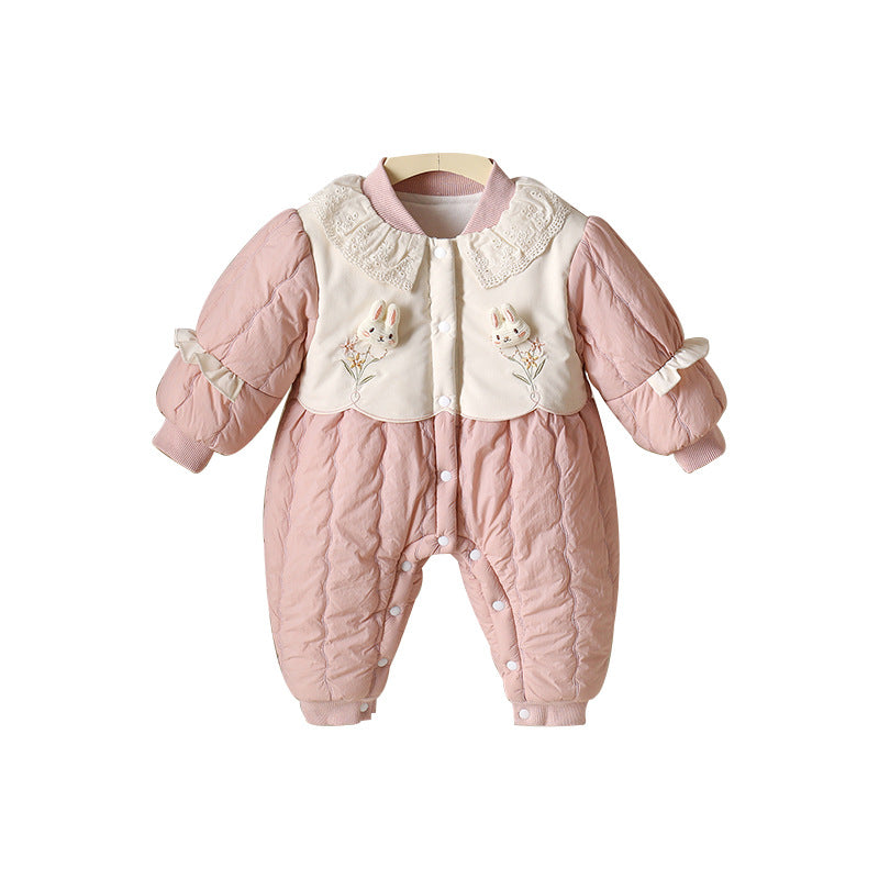 Baby Girl Herbst/Winter Baumwoll-Strampler Pink – Bild 4 | LuxeStyle