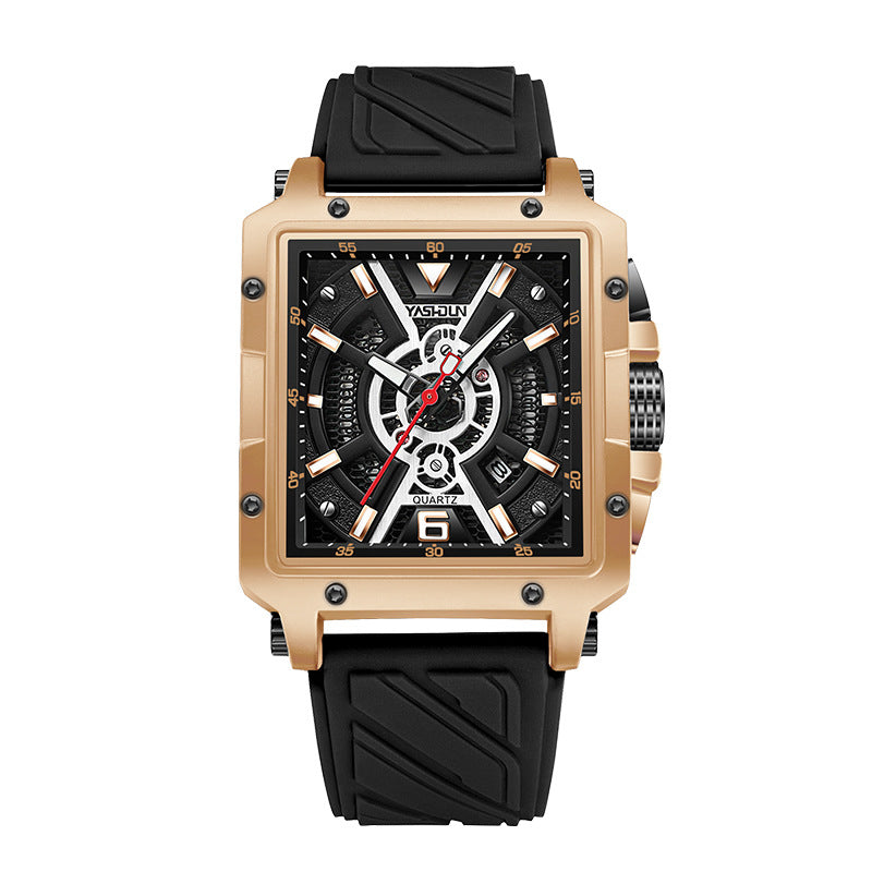 Herren-Armbanduhr mit grossem, quadratischem Zifferblatt – Bild 3 | LuxeStyle
