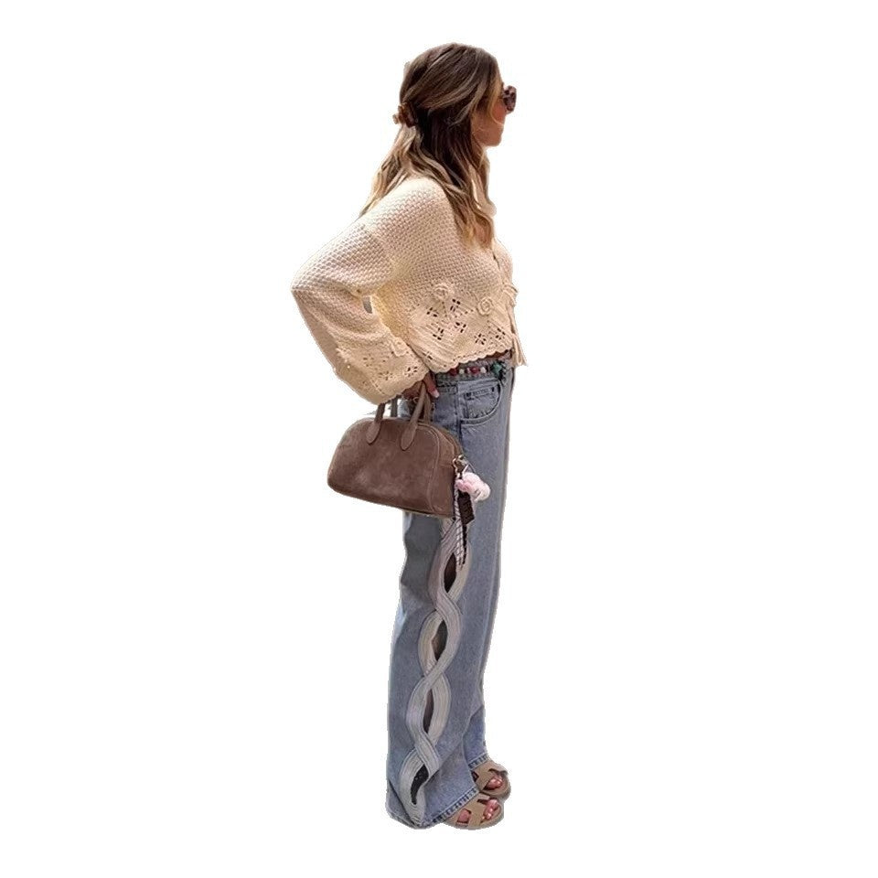 High-Waist Straight-Leg Jeans für Damen