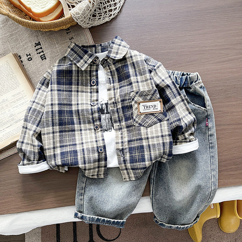 Kinder‑Set 3‑teilig in Check‑Muster · 3 Stück | LuxeStyle