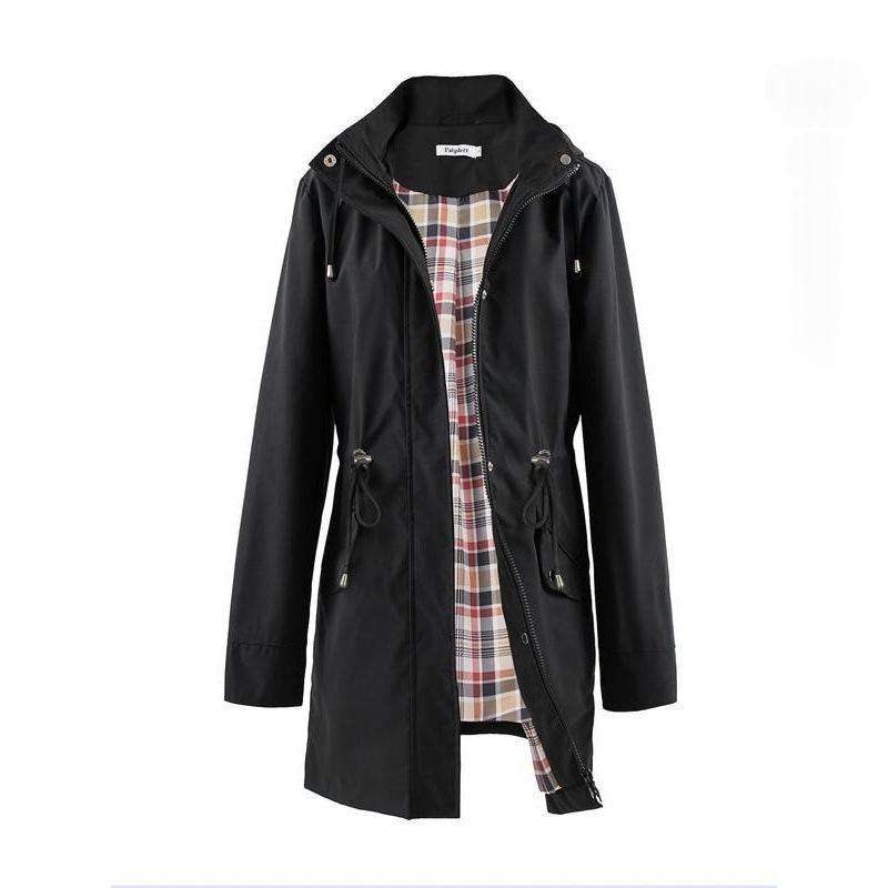 Checkierter Trenchcoat mit wasserabweisender Fütterung | LuxeStyle