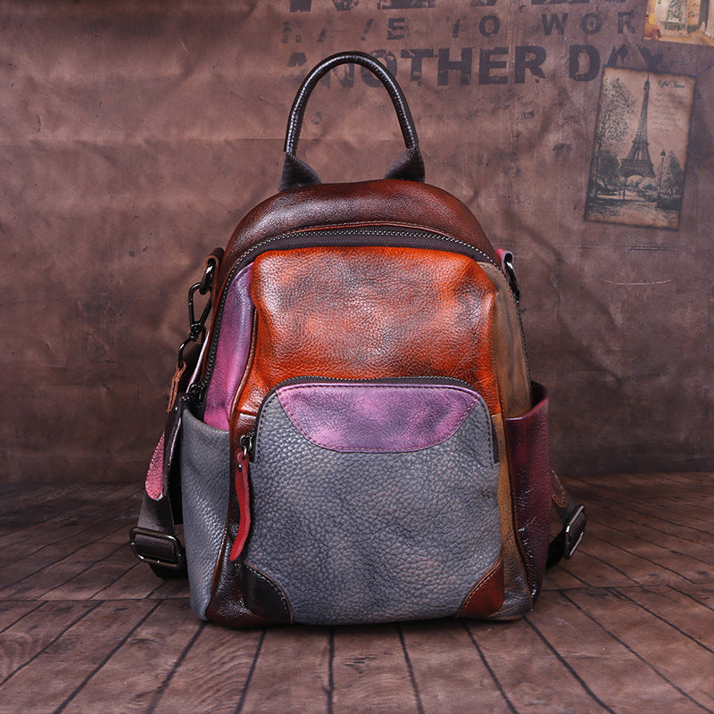 Lederrucksack mit Farbkontrast – Bild 2 | LuxeStyle