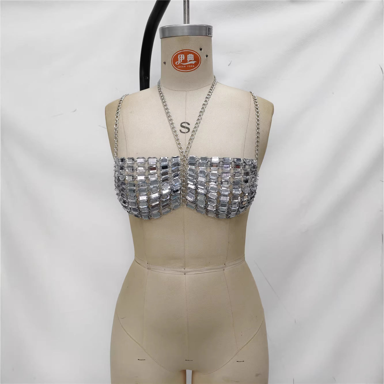 Punk Geometric Gemstone Suspender Top