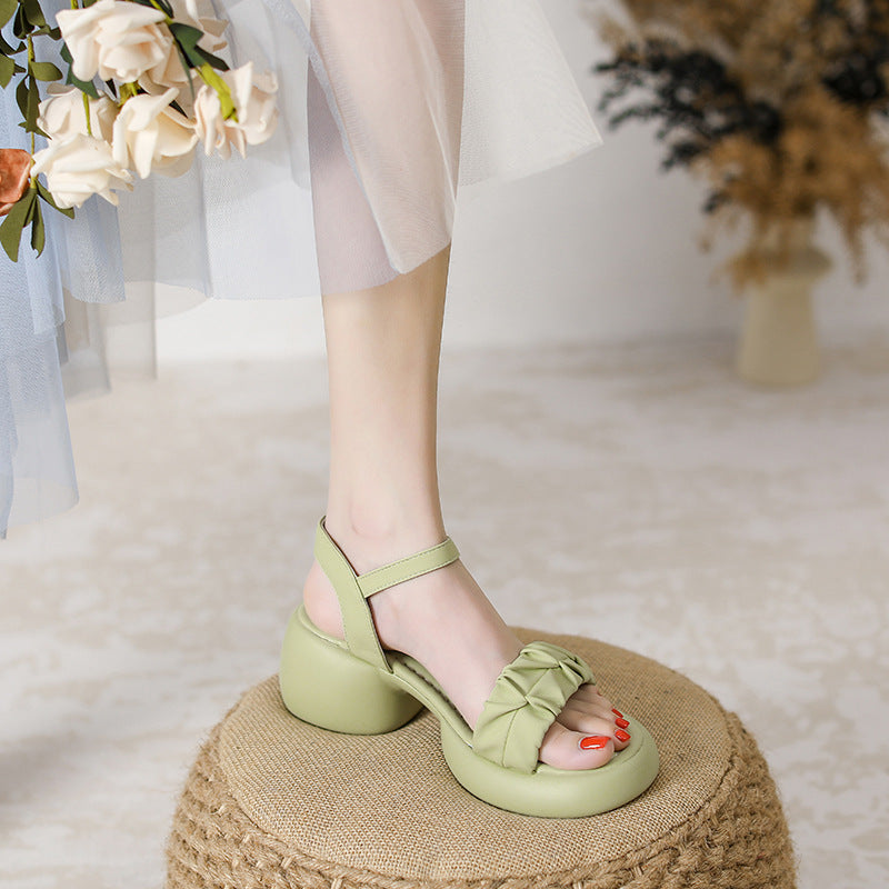 One-Strap Chunky-Heel Sandale
