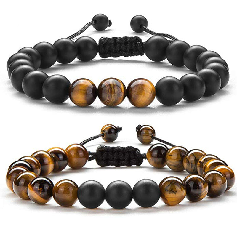 Tiger Eye Partnerarmbänder aus mattem Achat