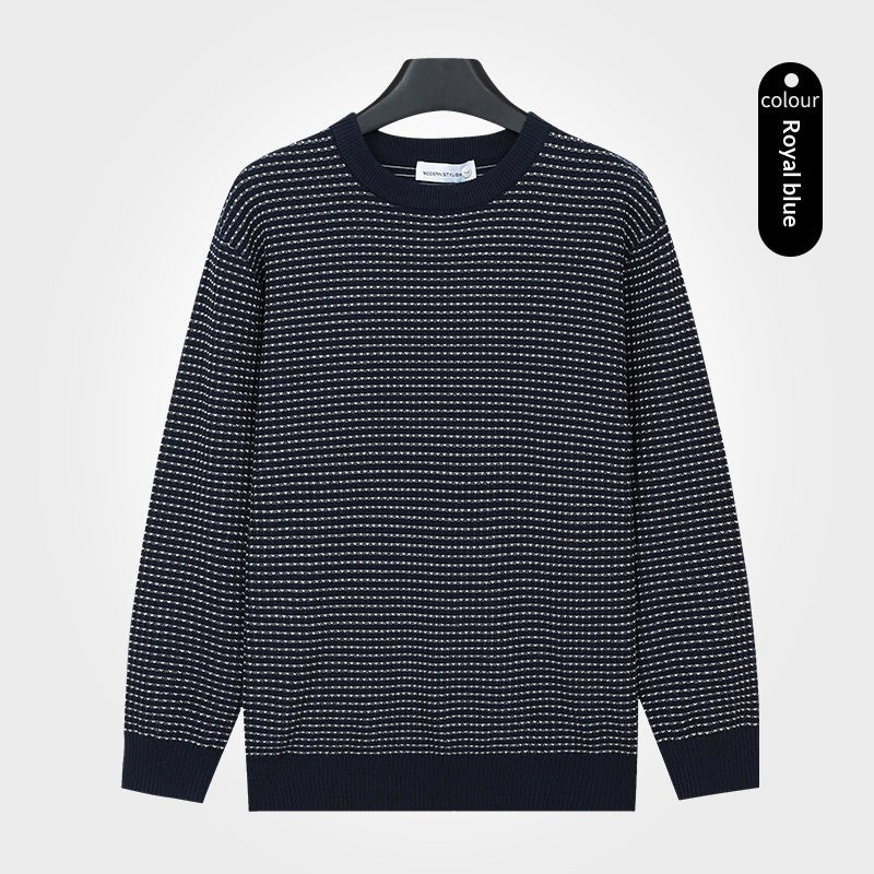 Herren Strickpullover Rundhals Leinen-Mix