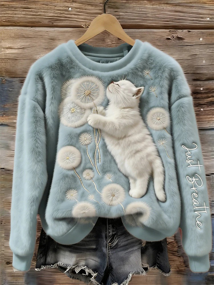 Bedrucktes Flannel-Sweatshirt für Damen