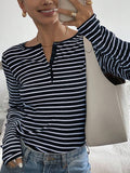 Gestreiftes Langarmshirt im Loose Fit