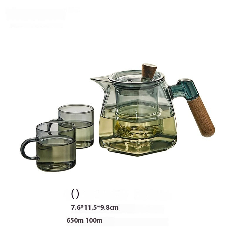 Teekannen-Set aus hitzebeständigem Glas