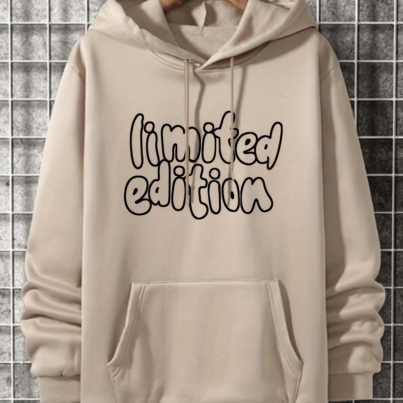 Gemusterter Fleece-Kapuzenpullover für Herren