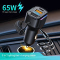 3-in-1 Auto-Ladeadapter mit Federkabel