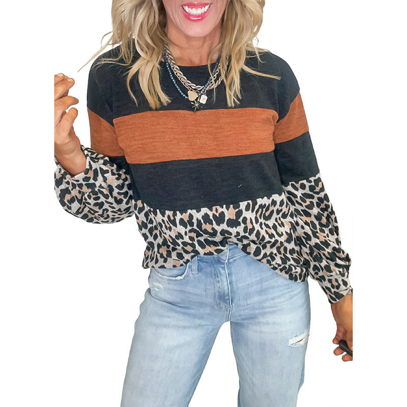 Lässiges Color-Block Sweatshirt mit Rundhals