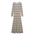 Damen Langarm-Kleid mit Metallic-Streifen