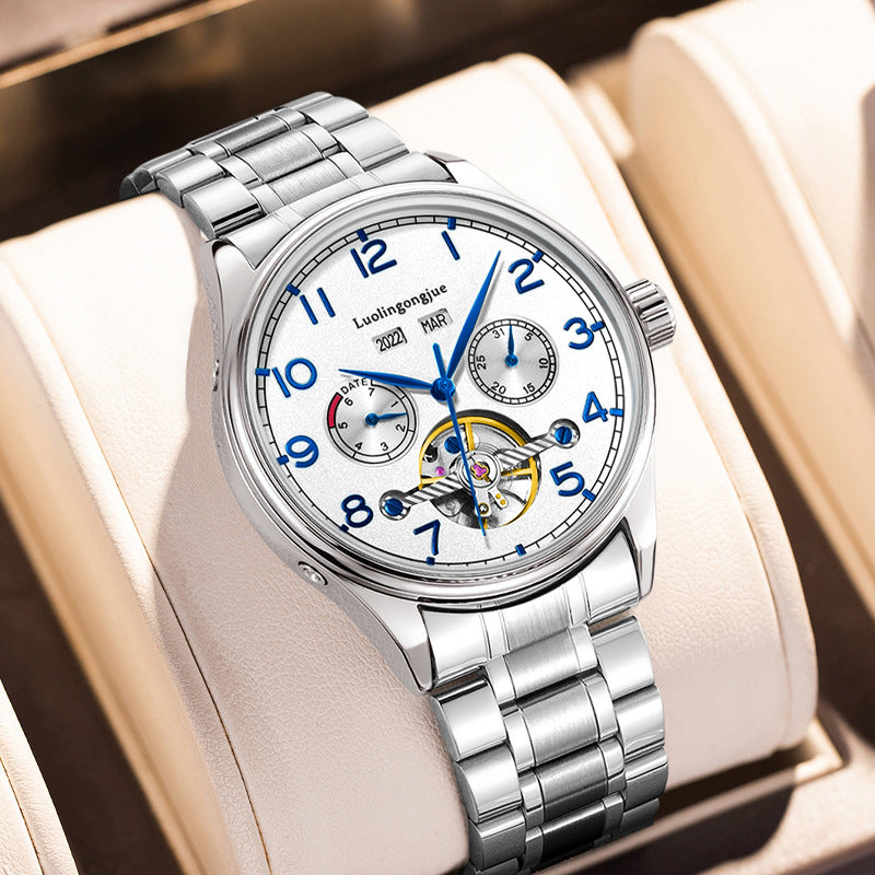 Business Herren Edelstahl-Mechanische Uhr