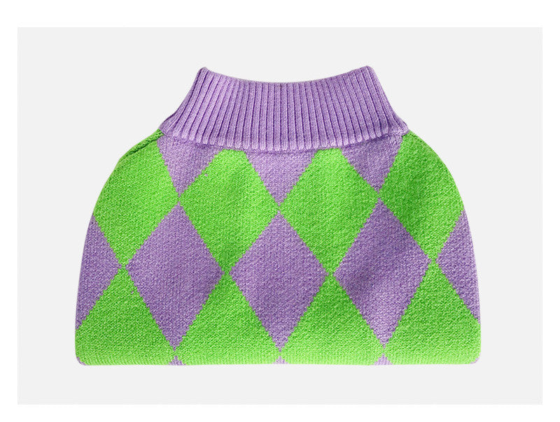 Dogger Plaid Pullover in Lila – Bild 5 | LuxeStyle