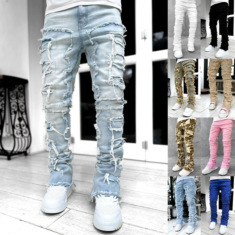 Individuelle Patched Jeans für Herren