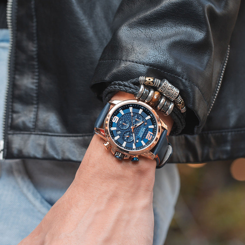 Leder Sport Quarzuhr – Bild 3 | LuxeStyle