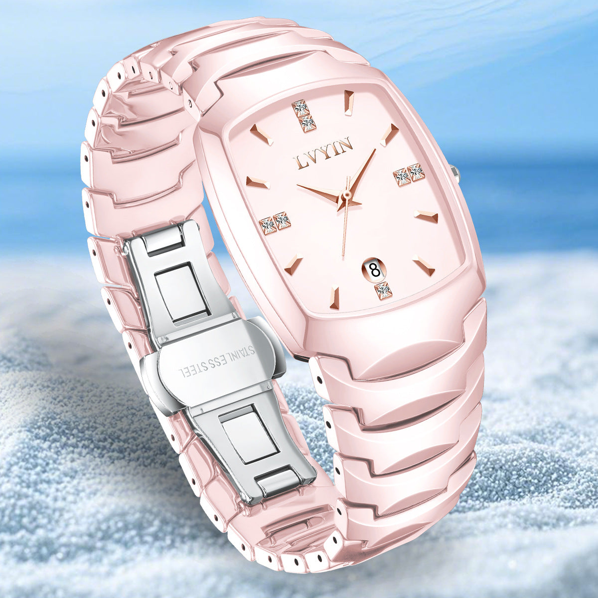 Ceramische Quarz-Uhr mit wasserdichtem Barrel-Design – Bild 4 | LuxeStyle