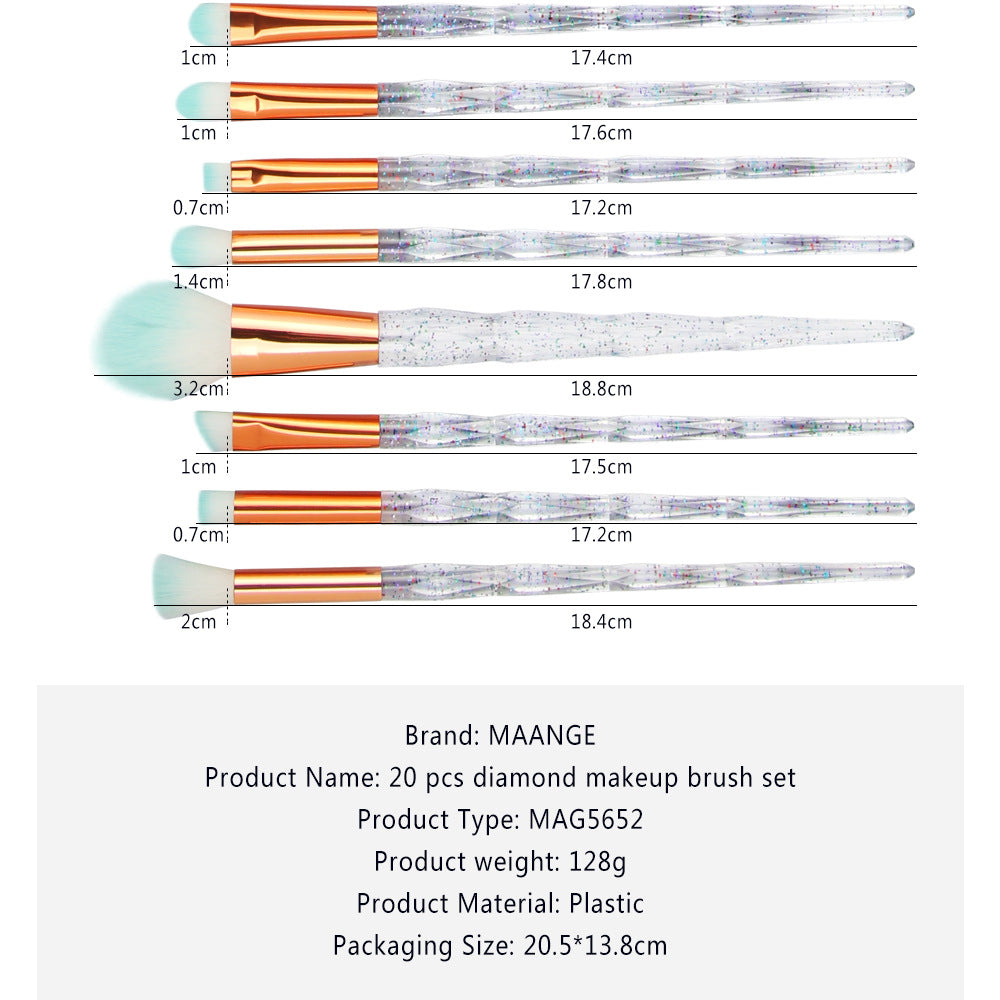 Diamond Make-up Pinselset (20 Stk.)