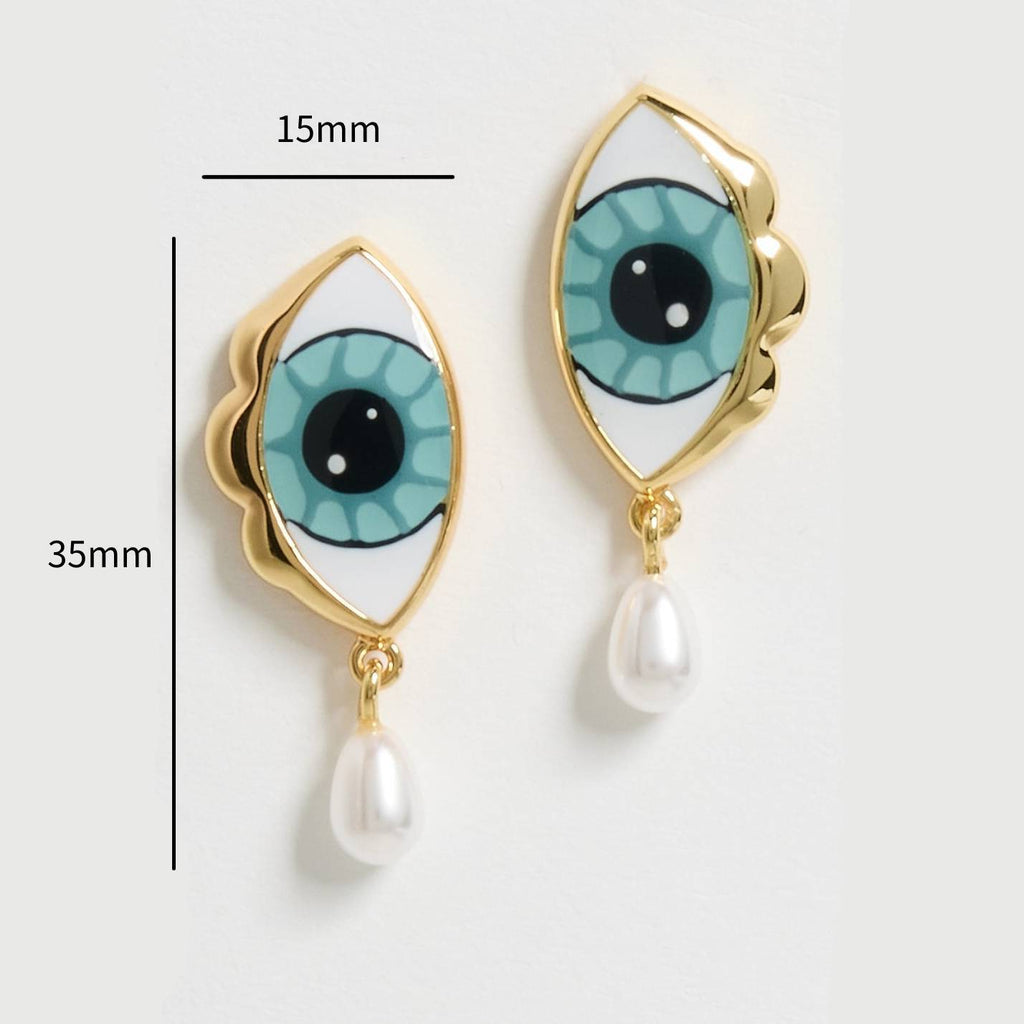 Blue-Eyed Pearl Ohrringe aus Edelstahl