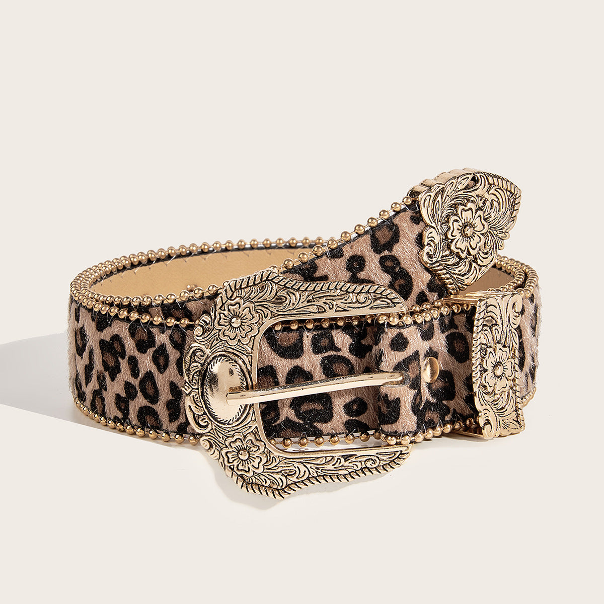 Damen-Gürtel mit Leoparden-Print