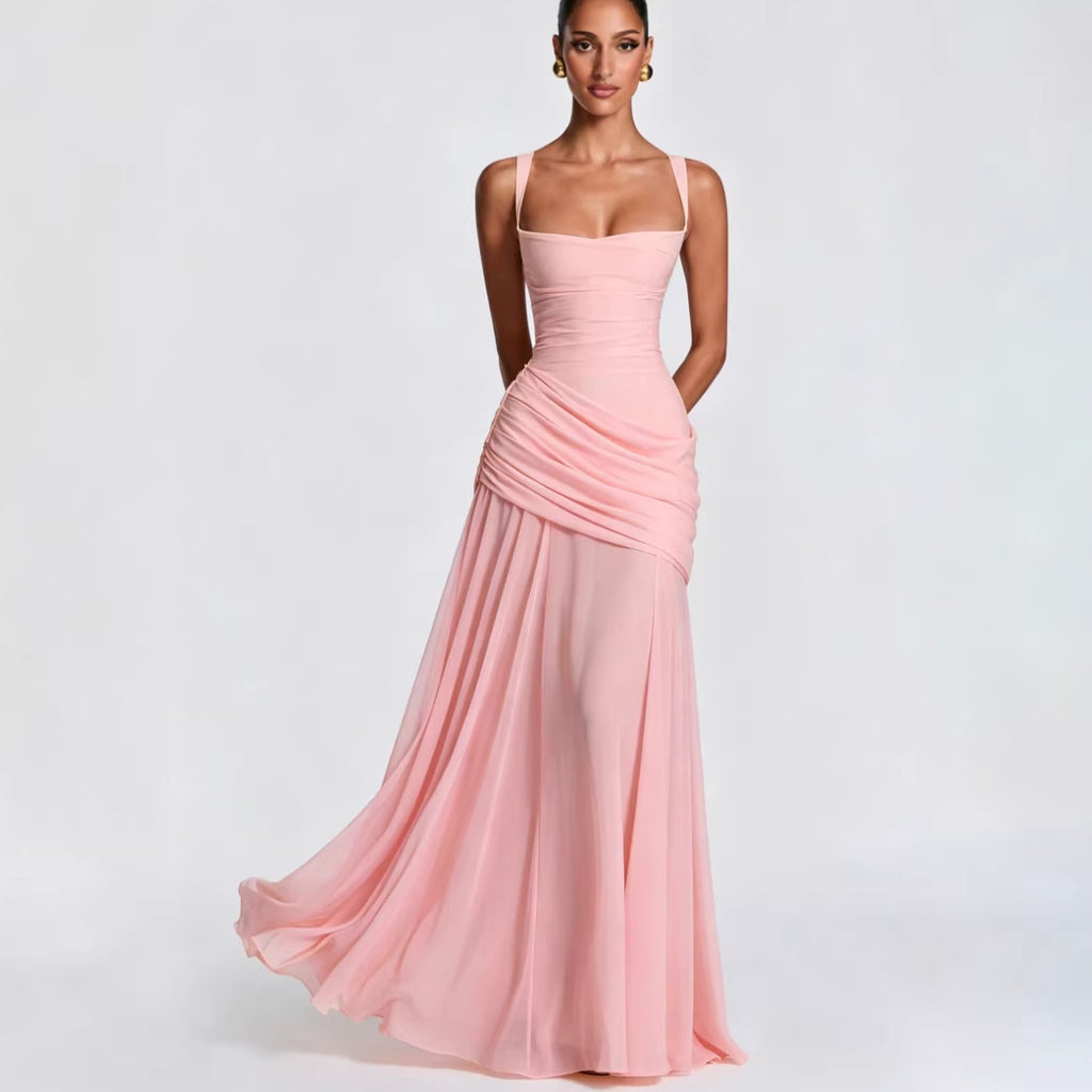Trägerloses Chiffon Maxi-Kleid | LuxeStyle