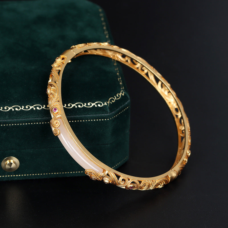 Filigranes Armband mit Hohl-Design und Hetian Jade – Bild 7 | LuxeStyle