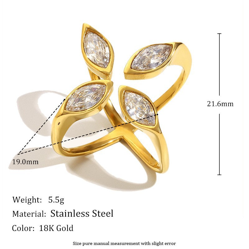 Eleganter Wassertropfen Zirkon Ring für Damen