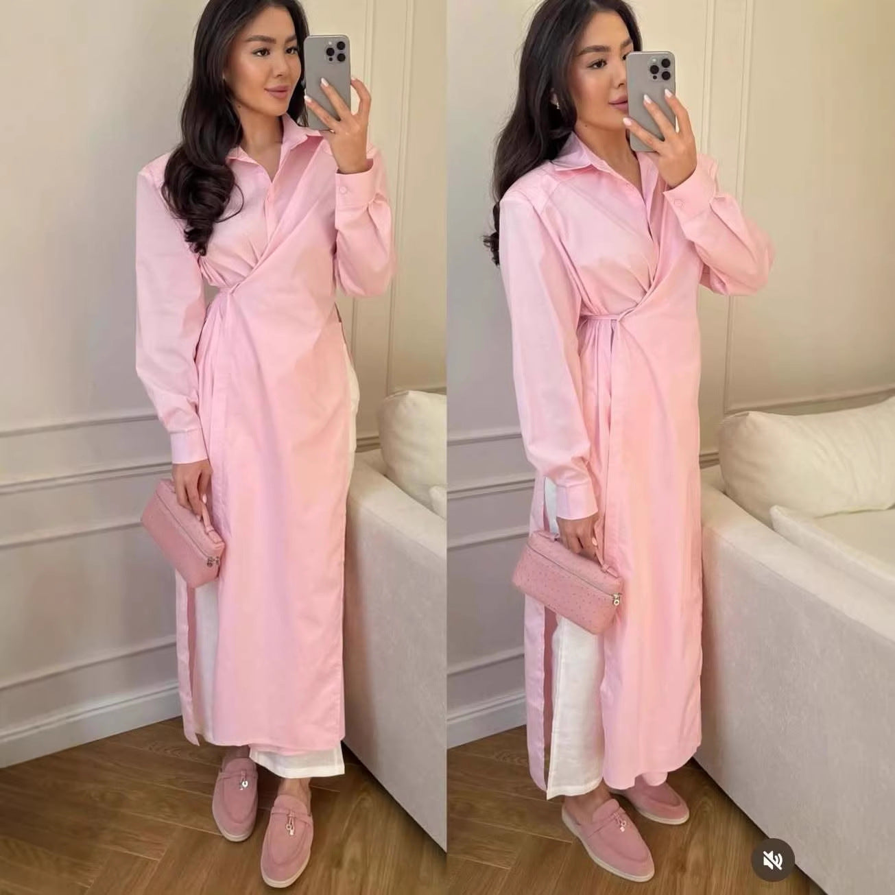 Langarm-Shirt mit geradem Schnitt für Damen