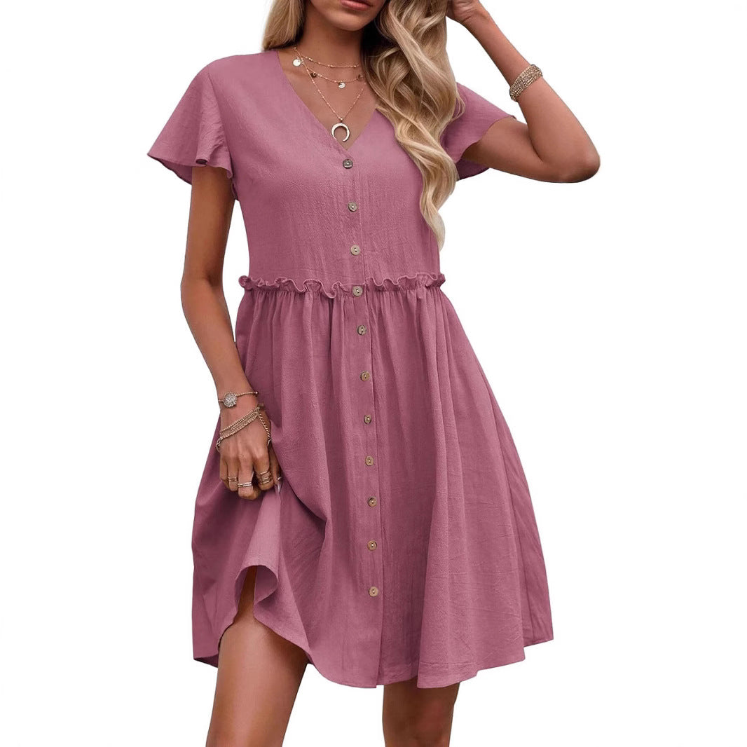 Boho V-Ausschnitt Rüschenkleid – Bild 15 | LuxeStyle