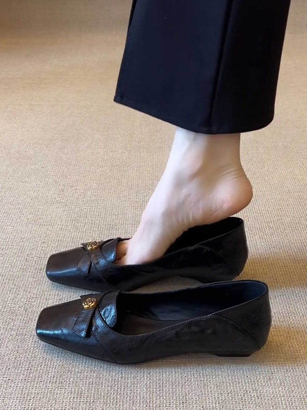 Retro Camellia Slingback mit Schleife