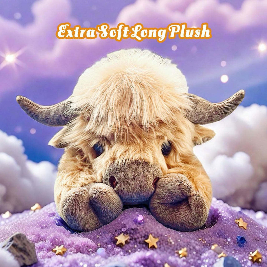 Cartoony Highland-Cow-Plüsch