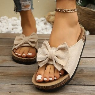 Matte Sandalen mit Schleife