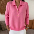 Damen Strickpullover mit Polo-Kragen und Reissverschluss