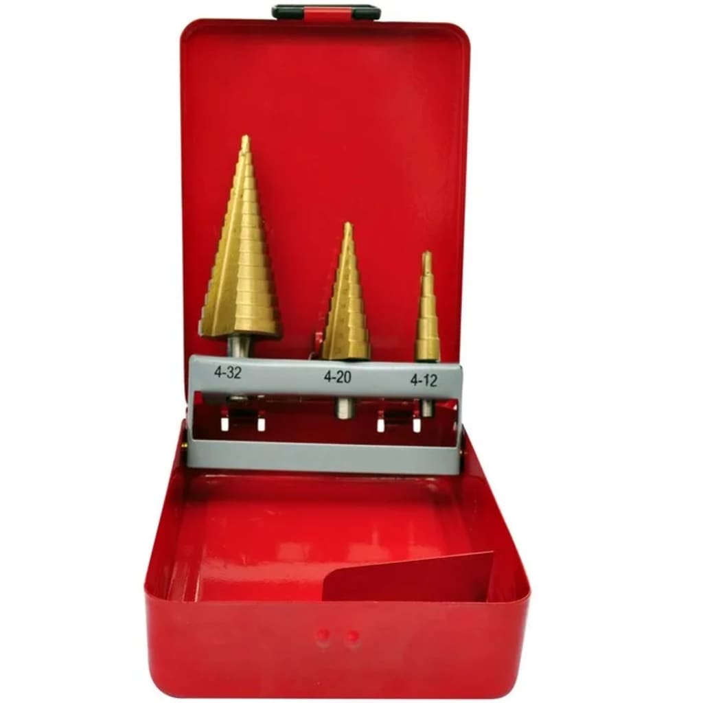 HSS Stufenbohrer-Set, 3-teilig, Titanbeschichtet