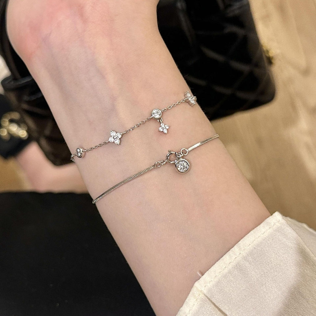 Schlangenketten-Armband mit runden Strasssteinen – Bild 3 | LuxeStyle