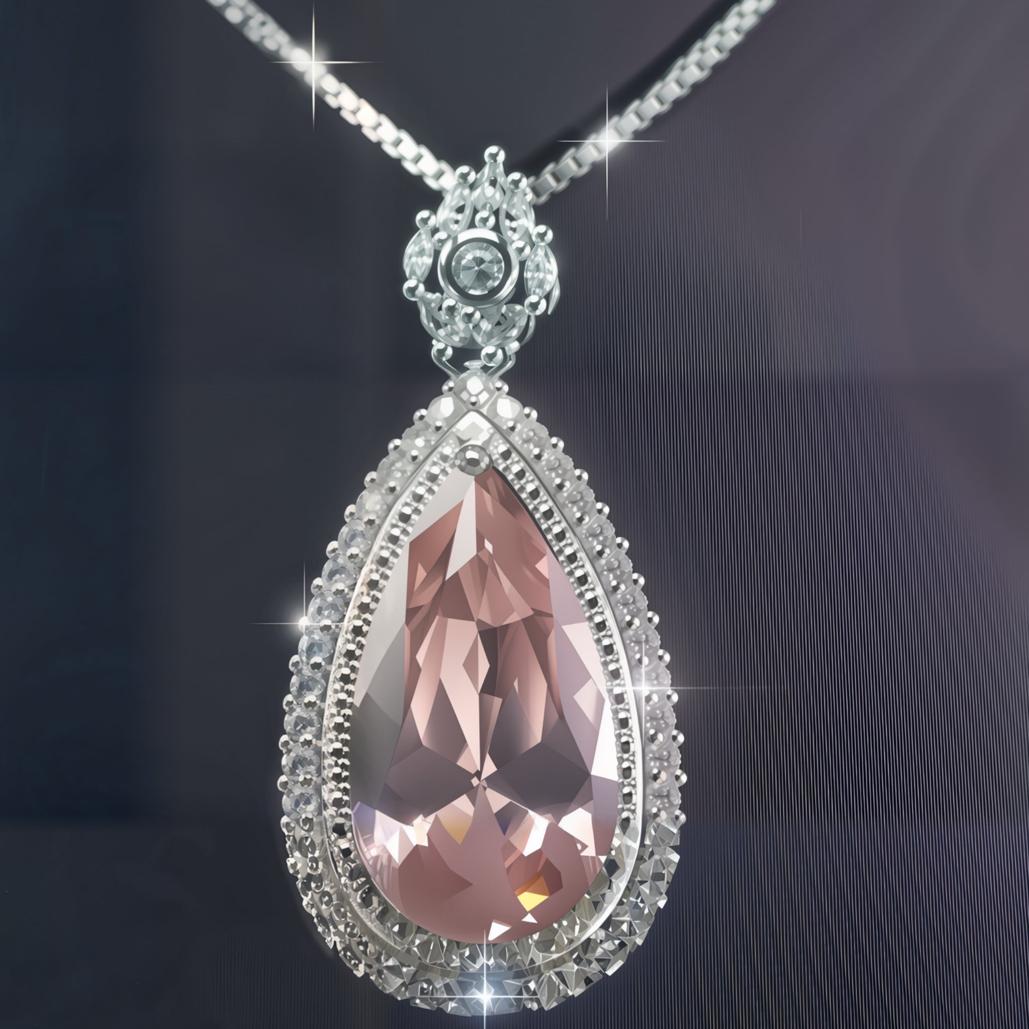 Eleganter Tropfen-Anhänger mit rosa Morganit