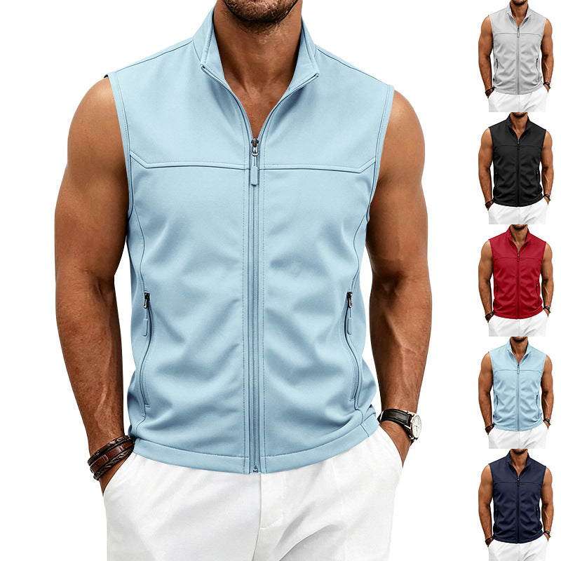 Herren Utility-Weste mit Stehkragen