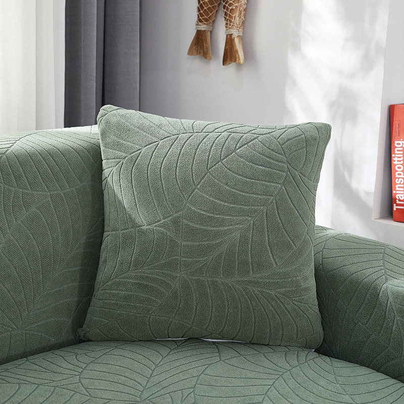 Jacquard Strick-Kissenbezug mit Blattmuster – Bild 1 | LuxeStyle