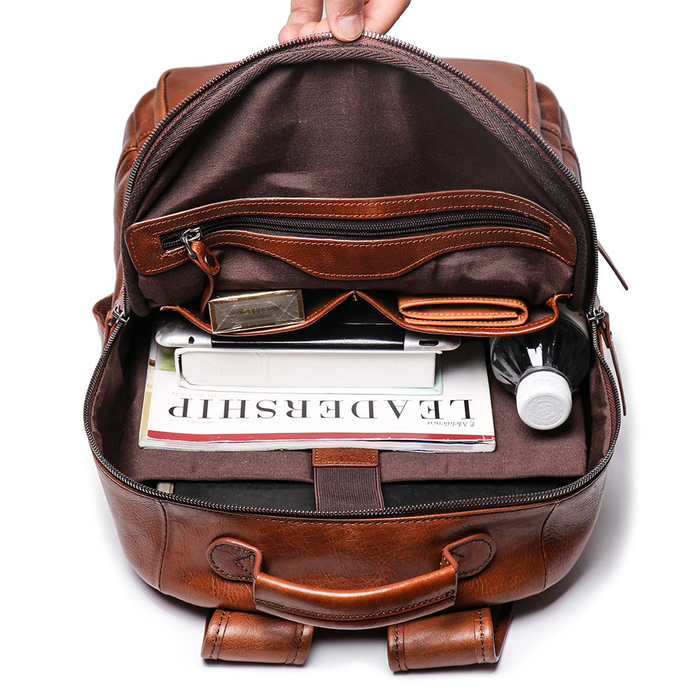 Rindsleder-Rucksack mit grosser Kapazität – Bild 4 | LuxeStyle