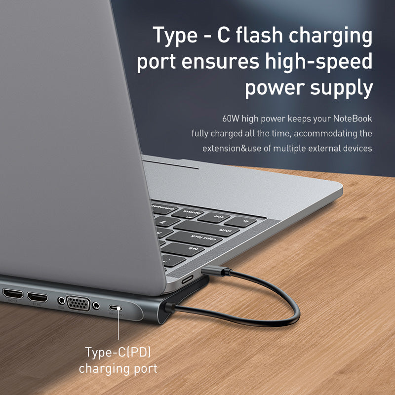 USB-C-Hub mit HDMI, VGA, Ethernet und Kartenleser | LuxeStyle