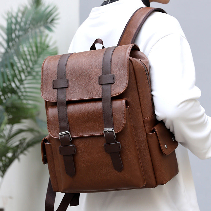 Retro PU-Leder Rucksack für Herren – Bild 4 | LuxeStyle