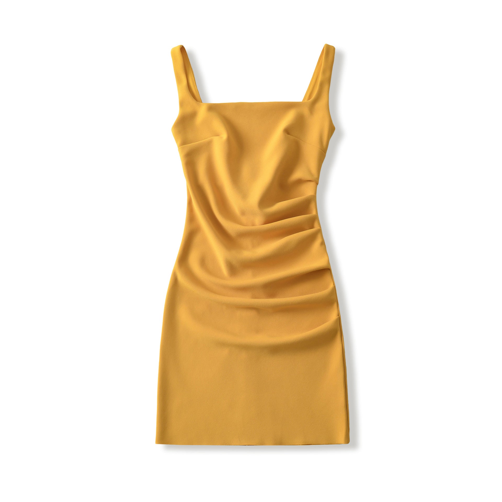 Enges Sommerkleid mit Spaghettiträgern und eckigem Ausschnitt
