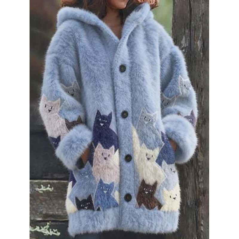 Kapuzenpullover mit 3D-Druck für Damen