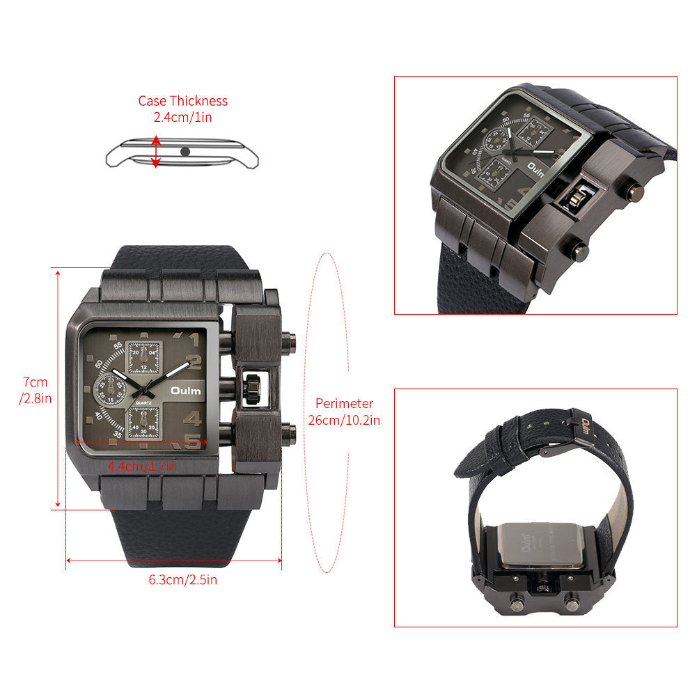 Herren Quarzuhr mit grossem Zifferblatt & Armband-Set – Bild 3 | LuxeStyle