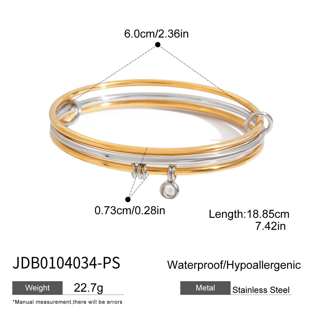 Vergoldetes Edelstahl-Armreif-Set – Bild 5 | LuxeStyle